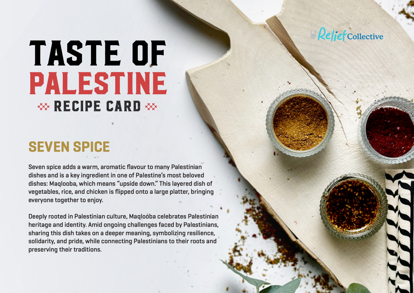Taste of Palestine — Downloadable Recipe Card