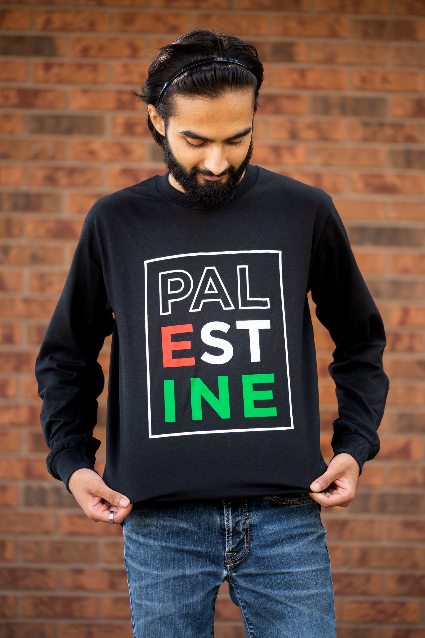 Palestine Text Long Sleeve