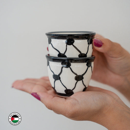 Keffiyeh Pattern Coffee Cup (2 cups set)