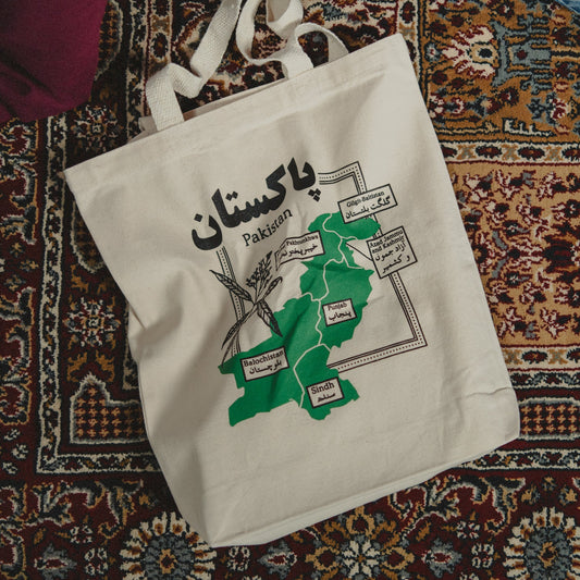 Pakistan Map Canvas Tote