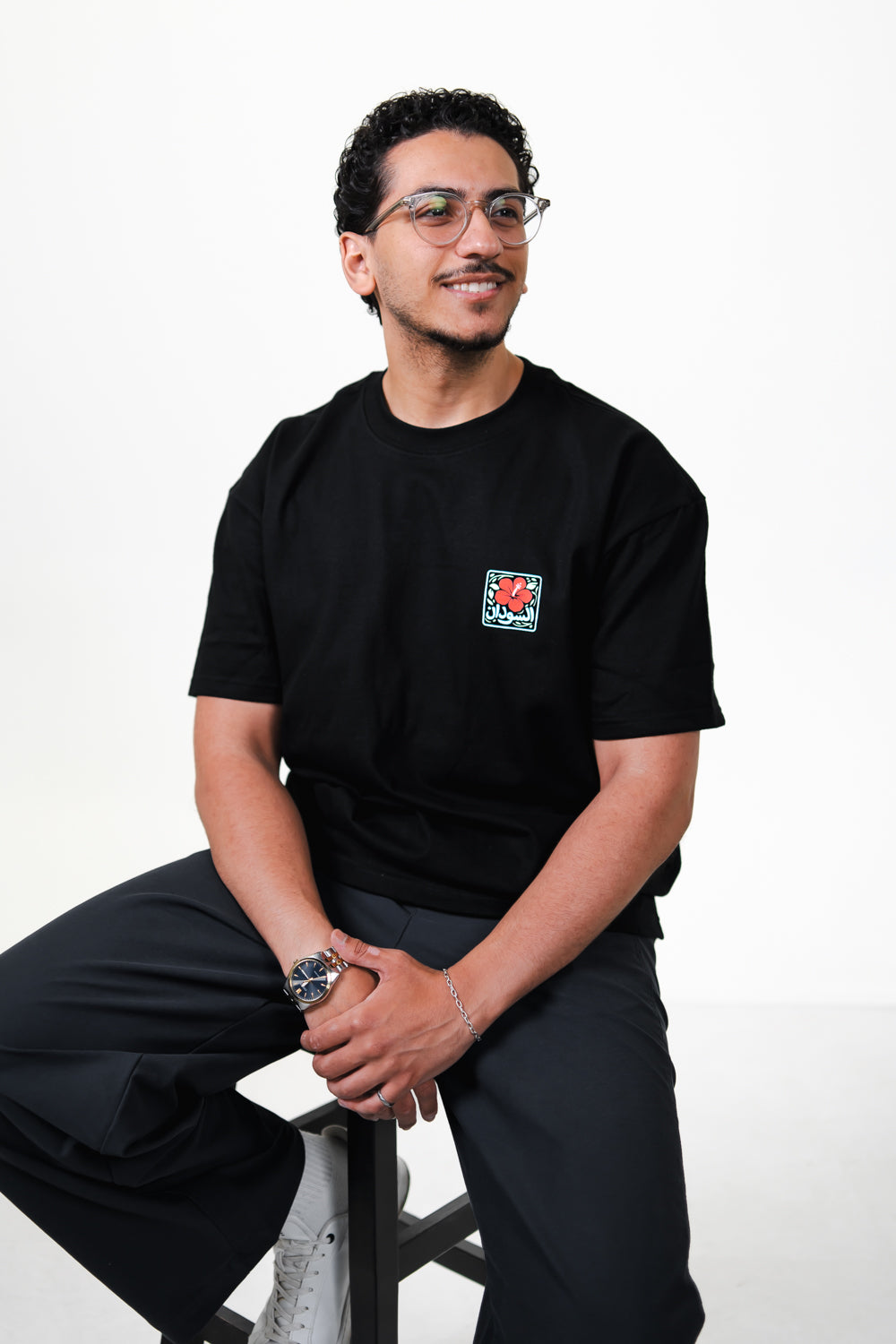 Sudan Hibiscus Black T-Shirt